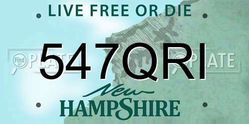 547QRI New Hampshire License Plate