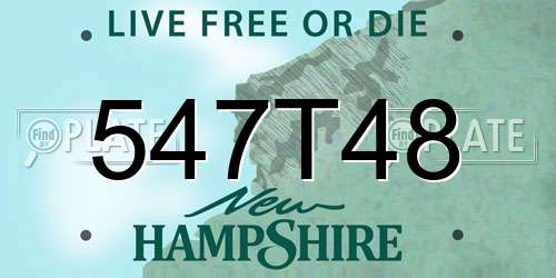547T48 New Hampshire License Plate