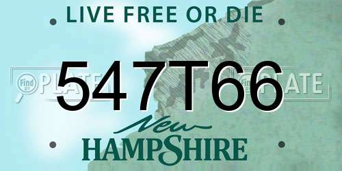 547T66 New Hampshire License Plate