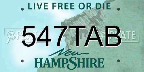 547TAB New Hampshire License Plate