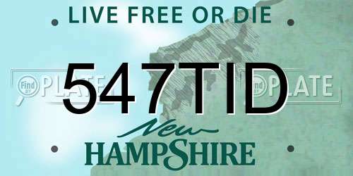 547TID New Hampshire License Plate
