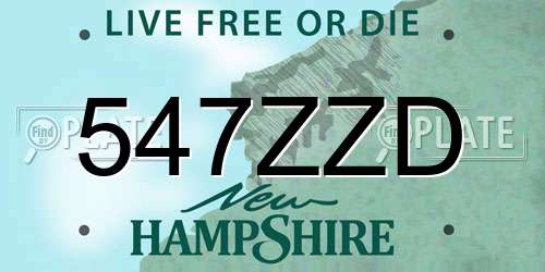 547ZZD New Hampshire License Plate