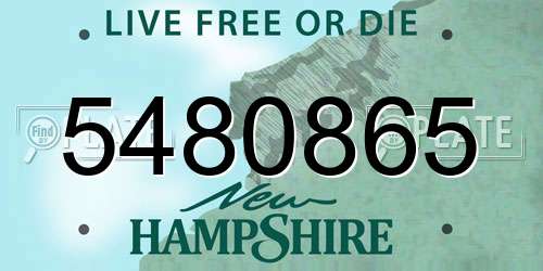 5480865 New Hampshire License Plate