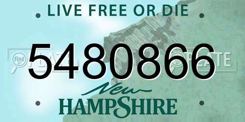 5480866 New Hampshire License Plate