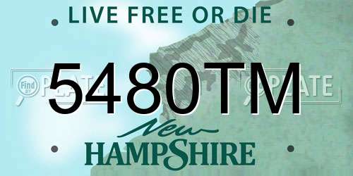 5480TM New Hampshire License Plate