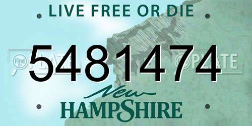 5481474 New Hampshire License Plate