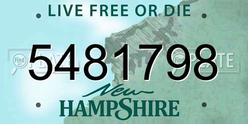 5481798 New Hampshire License Plate
