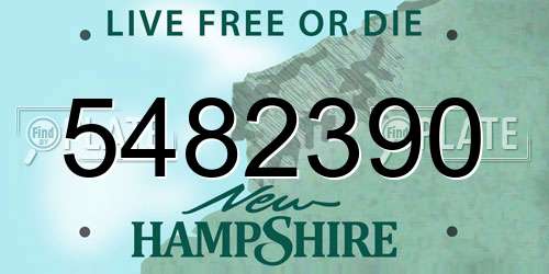 5482390 New Hampshire License Plate
