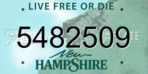 5482509 New Hampshire License Plate