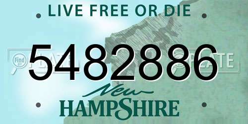 5482886 New Hampshire License Plate