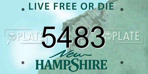 5483 New Hampshire License Plate