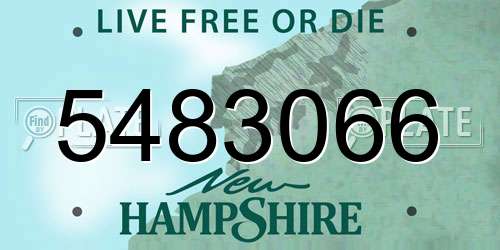 5483066 New Hampshire License Plate
