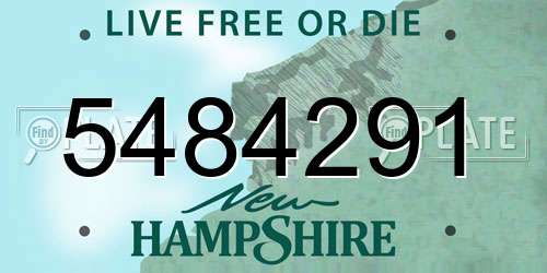 5484291 New Hampshire License Plate