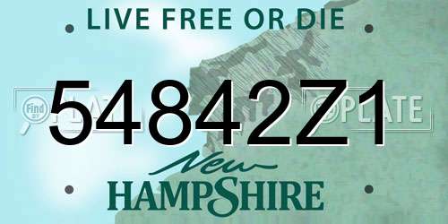 54842Z1 New Hampshire License Plate