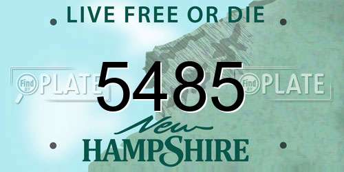 5485 New Hampshire License Plate