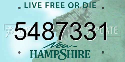 5487331 New Hampshire License Plate