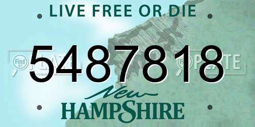 5487818 New Hampshire License Plate