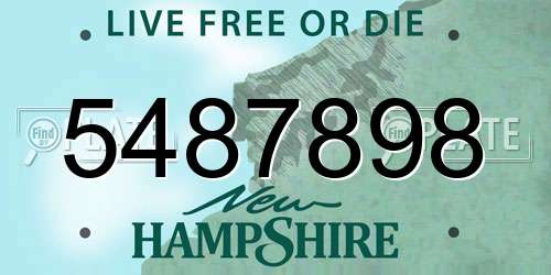 5487898 New Hampshire License Plate