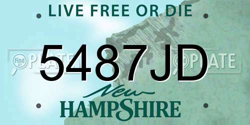 5487JD New Hampshire License Plate