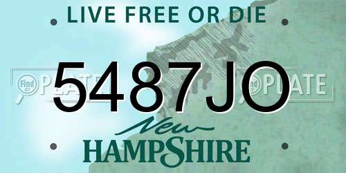 5487JO New Hampshire License Plate