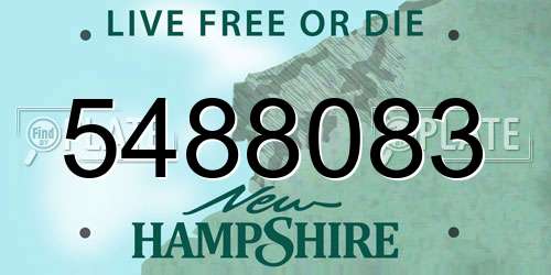 5488083 New Hampshire License Plate