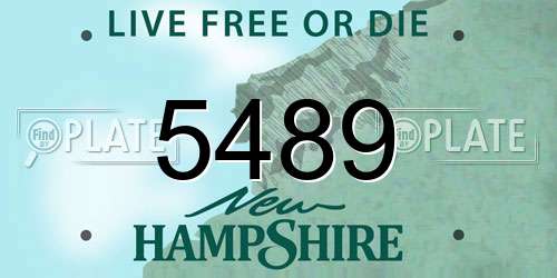 5489 New Hampshire License Plate