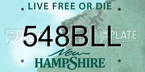 548BLL New Hampshire License Plate