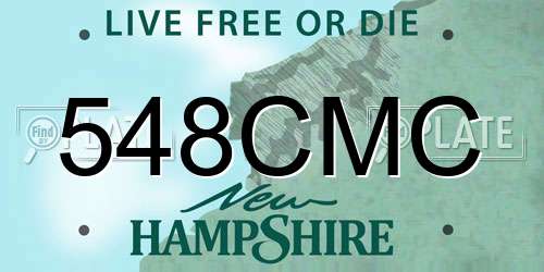 548CMC New Hampshire License Plate