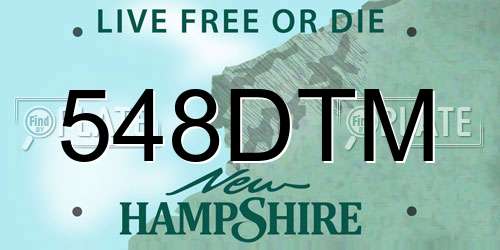 548DTM New Hampshire License Plate