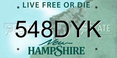 548DYK New Hampshire License Plate