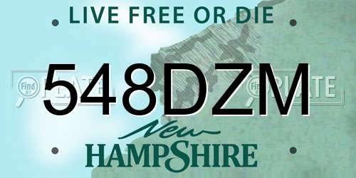 548DZM New Hampshire License Plate