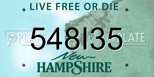 548I35 New Hampshire License Plate