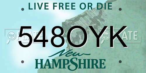 548OYK New Hampshire License Plate