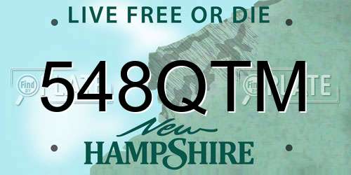 548QTM New Hampshire License Plate