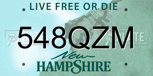 548QZM New Hampshire License Plate