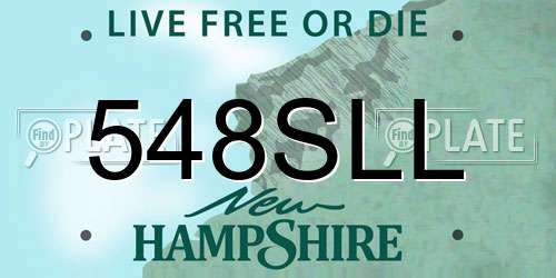 548SLL New Hampshire License Plate
