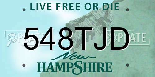 548TJD New Hampshire License Plate