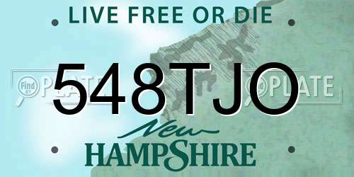 548TJO New Hampshire License Plate