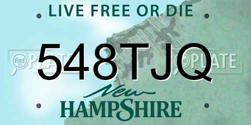 548TJQ New Hampshire License Plate