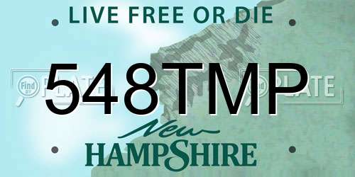 548TMP New Hampshire License Plate