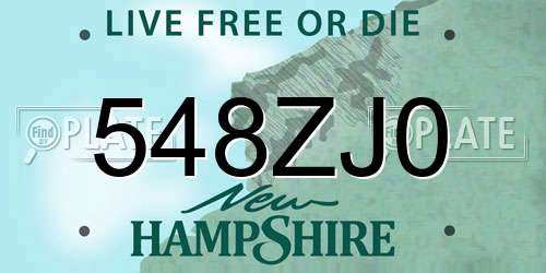 548ZJ0 New Hampshire License Plate