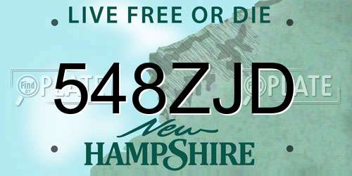 548ZJD New Hampshire License Plate