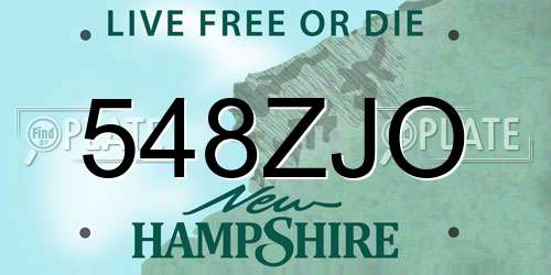 548ZJO New Hampshire License Plate
