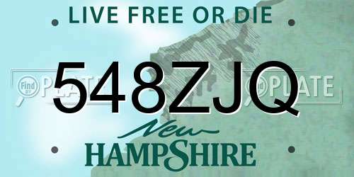 548ZJQ New Hampshire License Plate