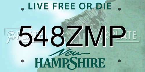 548ZMP New Hampshire License Plate