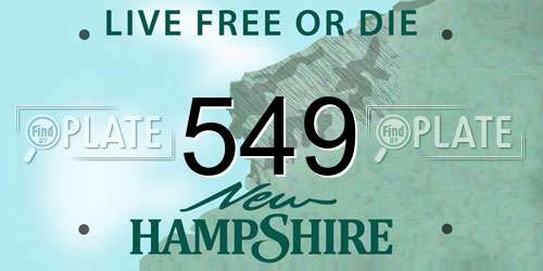 549 New Hampshire License Plate