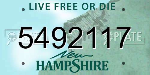 5492117 New Hampshire License Plate