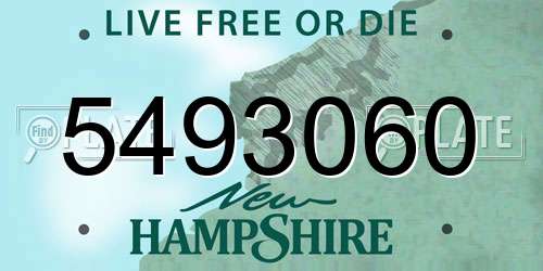 5493060 New Hampshire License Plate