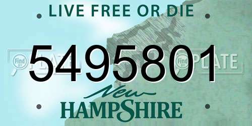 5495801 New Hampshire License Plate
