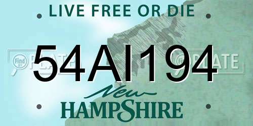 54AI194 New Hampshire License Plate